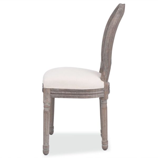 vidaXL Dining Chairs 2 pcs Cream Fabric - Image 4