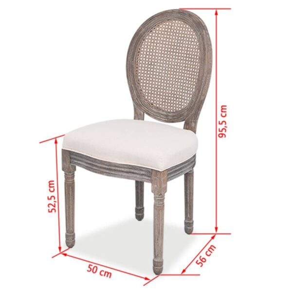 vidaXL Dining Chairs 2 pcs Cream Fabric - Image 7