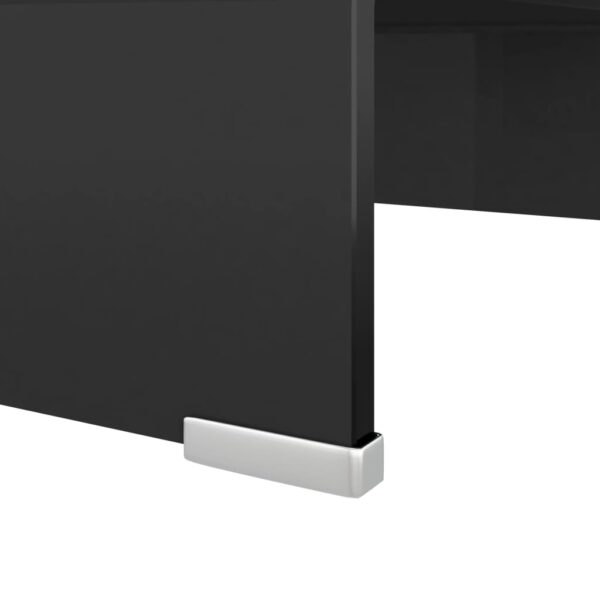 vidaXL TV Stand/Monitor Riser Glass Black 15.7"x9.8"x4.3" - Image 5