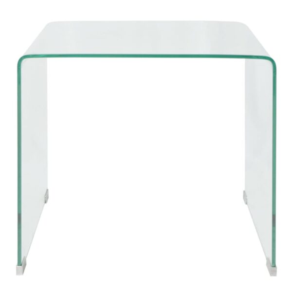 vidaXL Coffee Table Tempered Glass 19.5"x19.7"x17.7" Clear - Image 2