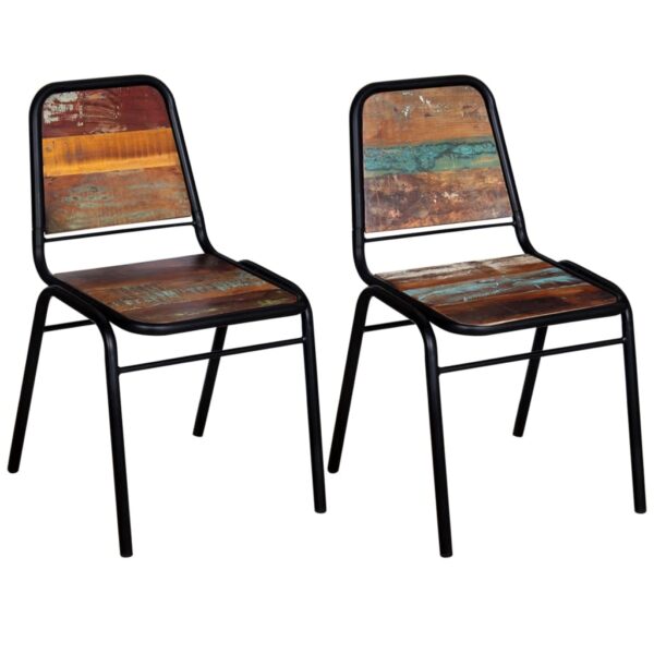 vidaXL Dining Chairs 2 pcs Solid Reclaimed Wood - Image 4