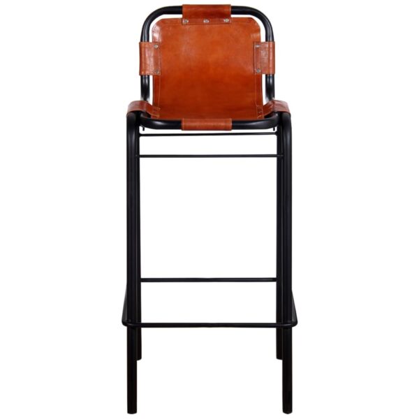 vidaXL Bar Stools 2 pcs Real Leather - Image 3