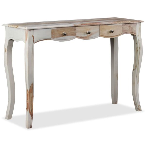 vidaXL Console Table with 3 Drawers Solid Sheesham Wood 43.3"x15.7"x29.9" - Image 2