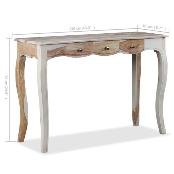 vidaXL Console Table with 3 Drawers Solid Sheesham Wood 43.3"x15.7"x29.9" - Image 10