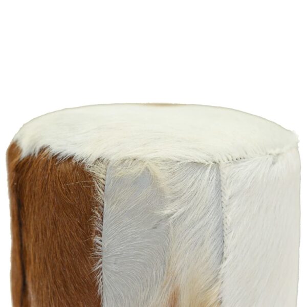 vidaXL Bar Stool Real Leather and Solid Teak Wood - Image 6