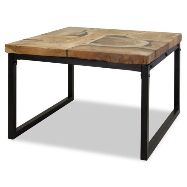 vidaXL Coffee Table Teak Resin 23.6"x23.6"x15.7"