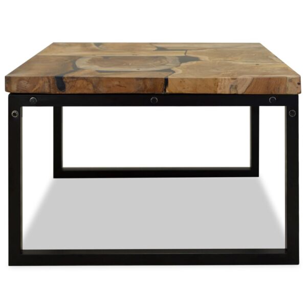 vidaXL Coffee Table Teak Resin 23.6"x23.6"x15.7" - Image 7