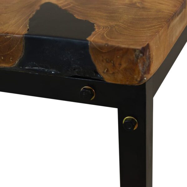 vidaXL Coffee Table Teak Resin 23.6"x23.6"x15.7" - Image 9