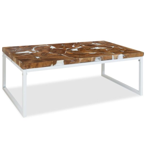 vidaXL Coffee Table Teak Resin 43.3"x23.6"x15.7" - Image 2