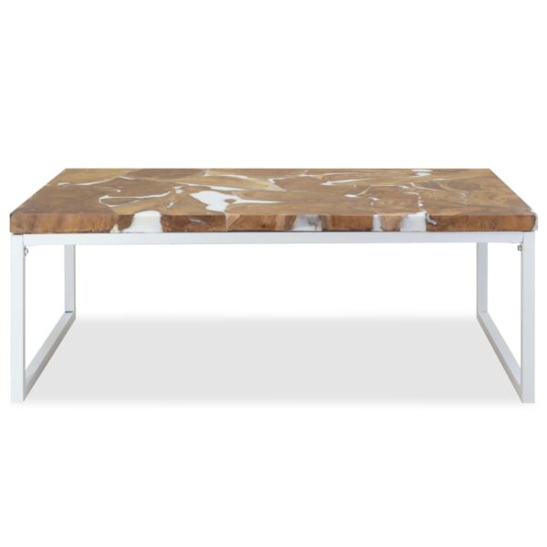 vidaXL Coffee Table Teak Resin 43.3"x23.6"x15.7" - Image 6