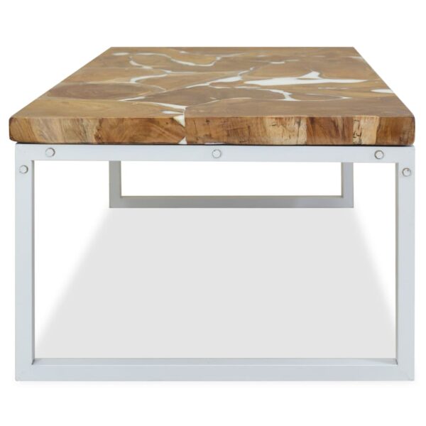 vidaXL Coffee Table Teak Resin 43.3"x23.6"x15.7" - Image 7