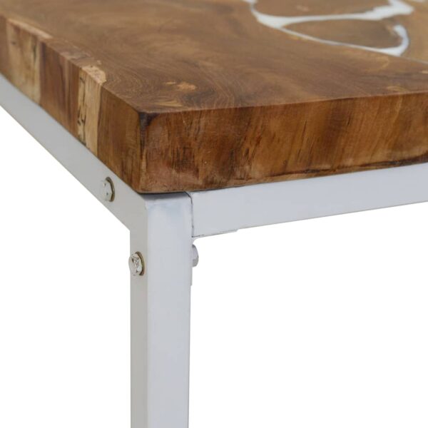 vidaXL Coffee Table Teak Resin 43.3"x23.6"x15.7" - Image 9