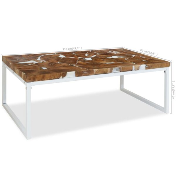 vidaXL Coffee Table Teak Resin 43.3"x23.6"x15.7" - Image 10