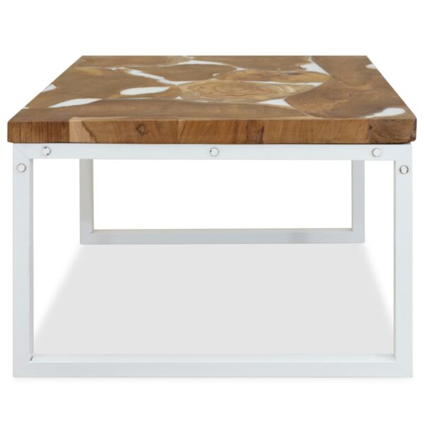 vidaXL Coffee Table Teak Resin 23.6"x23.6"x15.7" - Image 6