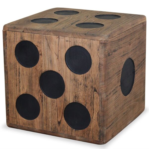 vidaXL Storage Box Mindi Wood 15.7"x15.7"x15.7" Dice Design