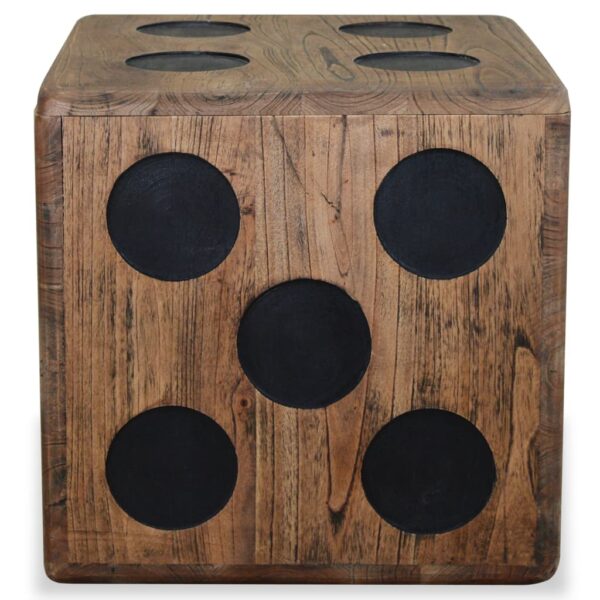 vidaXL Storage Box Mindi Wood 15.7"x15.7"x15.7" Dice Design - Image 2