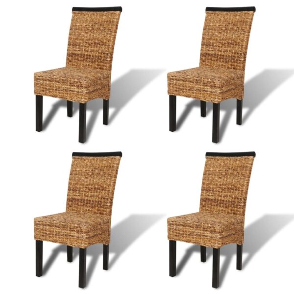 vidaXL Dining Chairs 4 pcs Abaca and Solid Mango Wood - Image 2