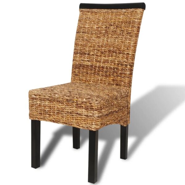 vidaXL Dining Chairs 4 pcs Abaca and Solid Mango Wood - Image 6