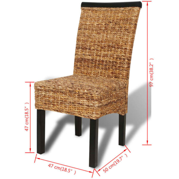 vidaXL Dining Chairs 4 pcs Abaca and Solid Mango Wood - Image 10