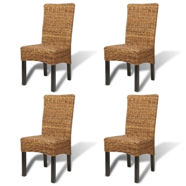 vidaXL Dining Chairs 4 pcs Abaca and Solid Mango Wood - Image 2