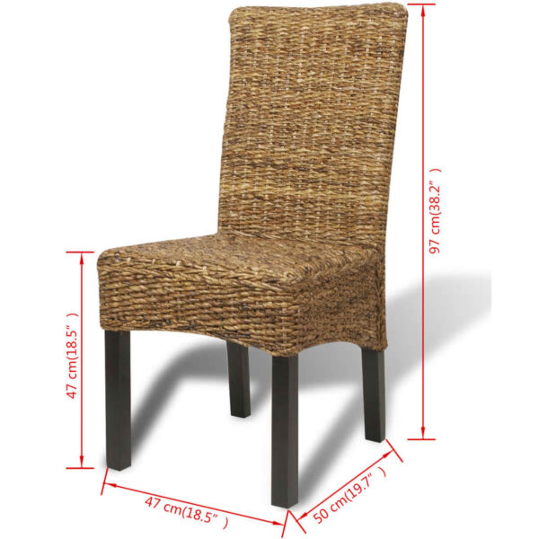 vidaXL Dining Chairs 4 pcs Abaca and Solid Mango Wood - Image 10