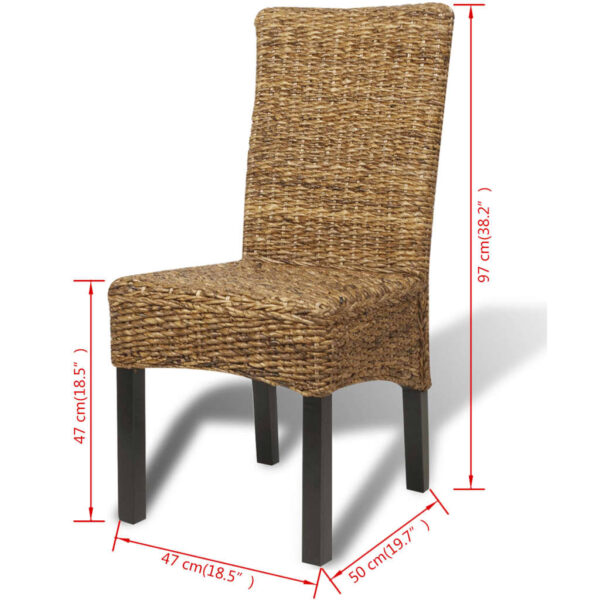 vidaXL Dining Chairs 6 pcs Abaca and Solid Mango Wood - Image 10