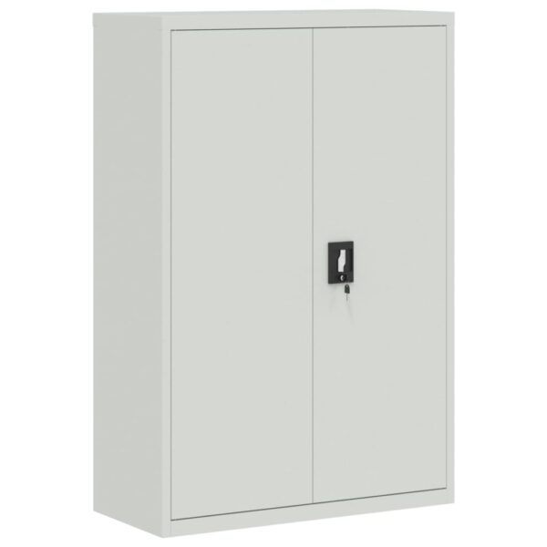 vidaXL Office Cabinet 35.4"x15.7"x55.1" Steel Gray - Image 2