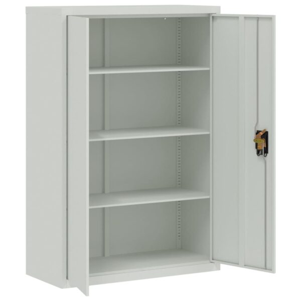 vidaXL Office Cabinet 35.4"x15.7"x55.1" Steel Gray - Image 4