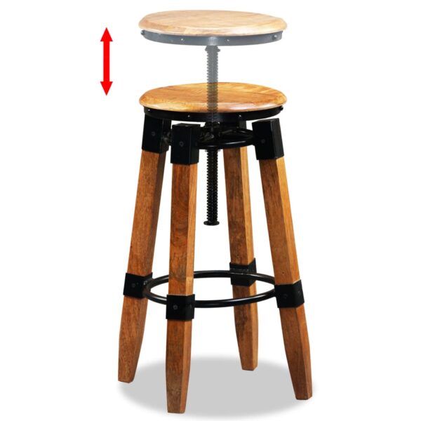 vidaXL Bar Stools 2 pcs Solid Mango Wood - Image 2