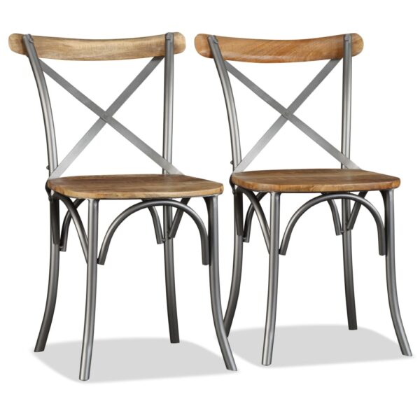 vidaXL Dining Chairs 2 pcs Solid Mango Wood - Image 2