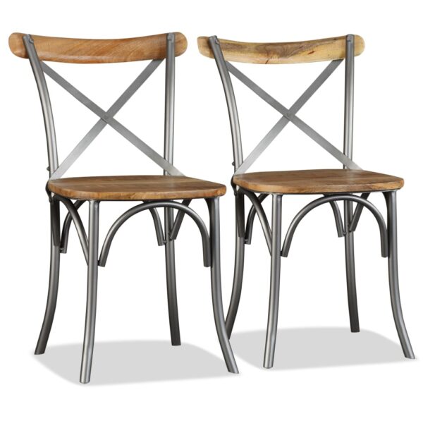 vidaXL Dining Chairs 2 pcs Solid Mango Wood - Image 3