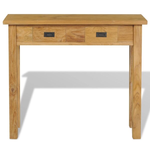 vidaXL Console Table Solid Teak 35.4"x11.8"x31.5" - Image 2