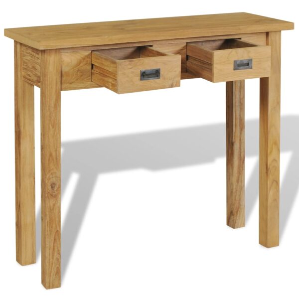 vidaXL Console Table Solid Teak 35.4"x11.8"x31.5" - Image 3