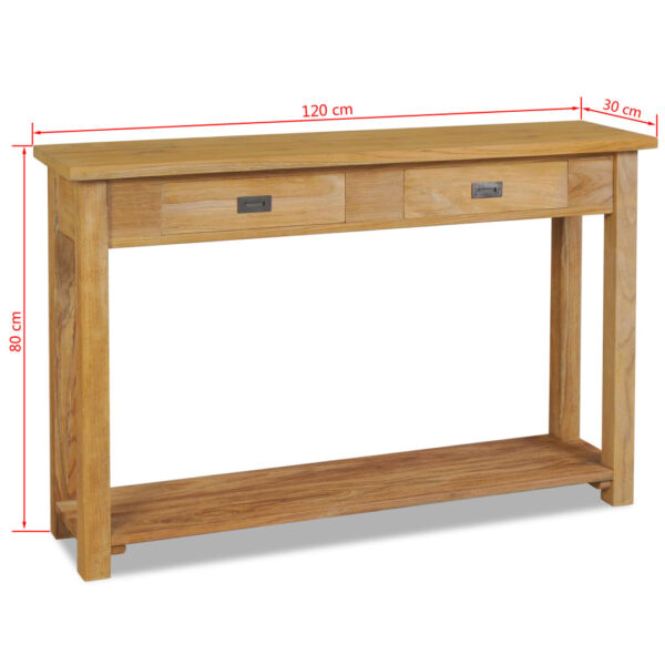 vidaXL Console Table Solid Teak 47.2"x11.8"x31.5" - Image 7