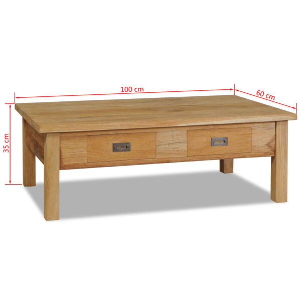 vidaXL Coffee Table Solid Teak 39.4"x23.6"x13.8" - Image 7