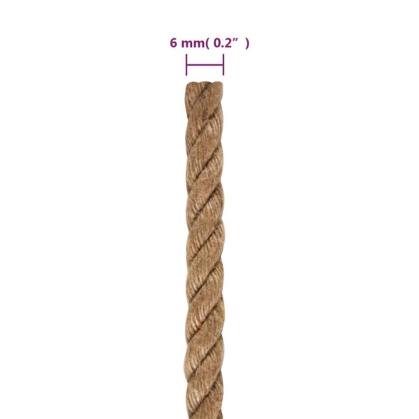 vidaXL Rope 100% Jute 0.2" 19685" - Image 6