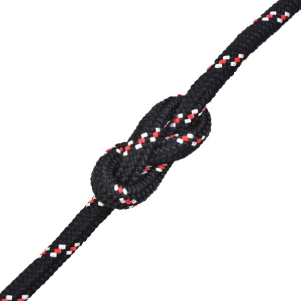 vidaXL Marine Rope Polypropylene 0.47" 1968.5" Black - Image 2