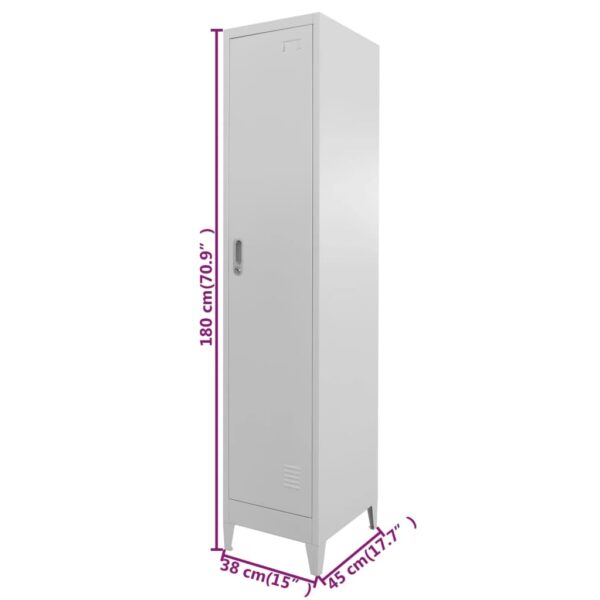 vidaXL Locker Cabinet 15"x17.7"x70.9" - Image 8