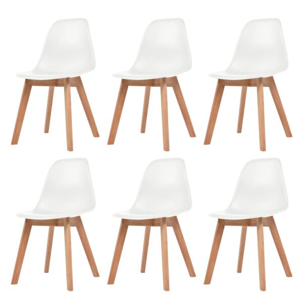 vidaXL Dining Chairs 6 pcs White Plastic