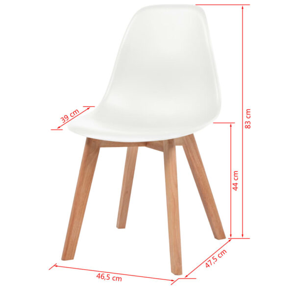 vidaXL Dining Chairs 6 pcs White Plastic - Image 6