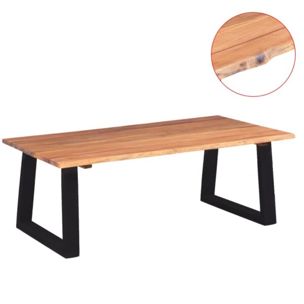 vidaXL Coffee Table Solid Acacia Wood 43.3"x23.6"x15.7" - Image 2