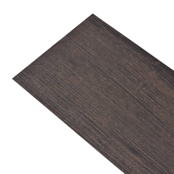 vidaXL Self-adhesive PVC Flooring Planks 54 ftÂ² 0.08" Dark Brown - Image 2