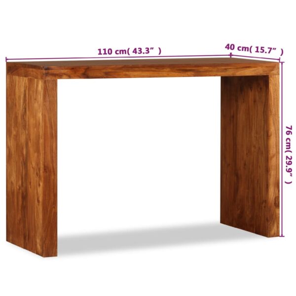 vidaXL Console Table Solid Wood with Honey Finish 43.3"x15.7"x29.9" - Image 10