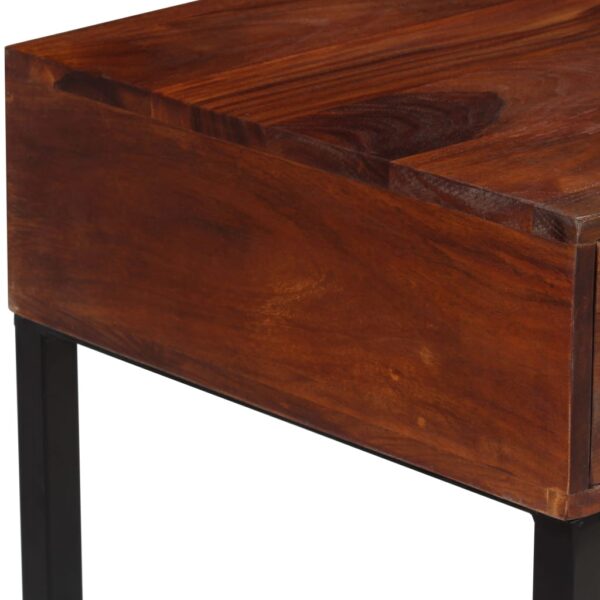 vidaXL Desk Solid Sheesham Wood and Real Leather 46.1"x19.7"x29.9" - Image 8