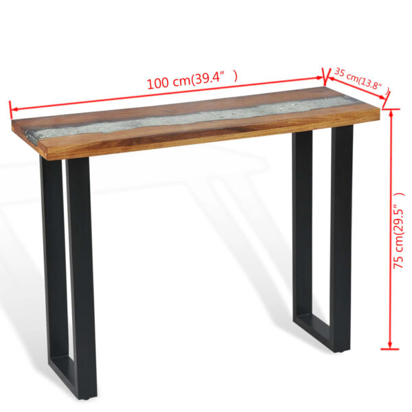 vidaXL Console Table Teak 39.4"x13.8"x29.5" - Image 10