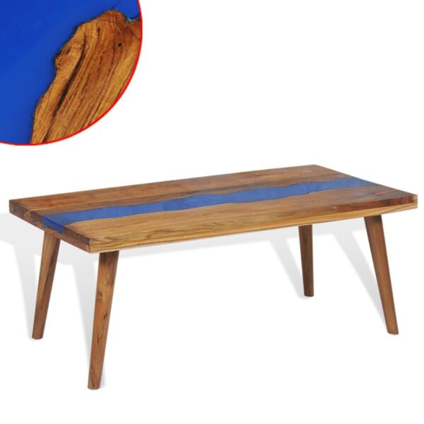 vidaXL Coffee Table Teak Resin 39.4"x19.7"x15.7" - Image 2