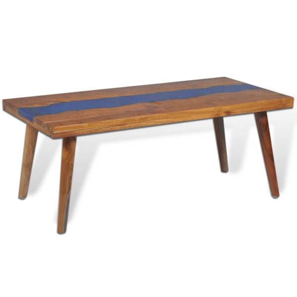 vidaXL Coffee Table Teak Resin 39.4"x19.7"x15.7" - Image 5