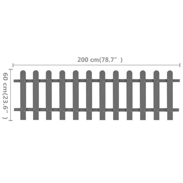 vidaXL Picket Fence WPC 78.7"x23.6" - Image 5