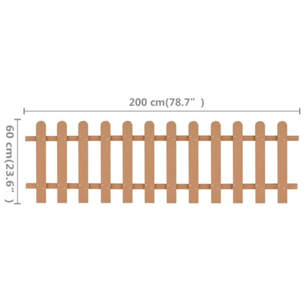 vidaXL Picket Fence WPC 78.7"x23.6" - Image 5