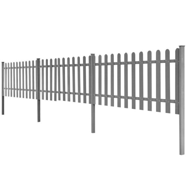 vidaXL Picket Fence with Posts 3 pcs WPC 236.2"x23.6" - Image 2